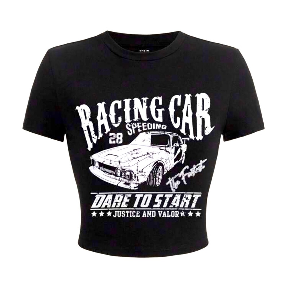 Crop top tee shirt - Racing Car